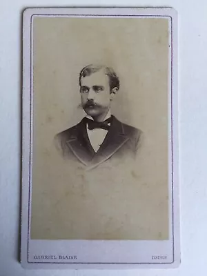 Photo By Gabriel Blaise Tours Circa 1865.  Serious Man With Moustaches  • $17.03