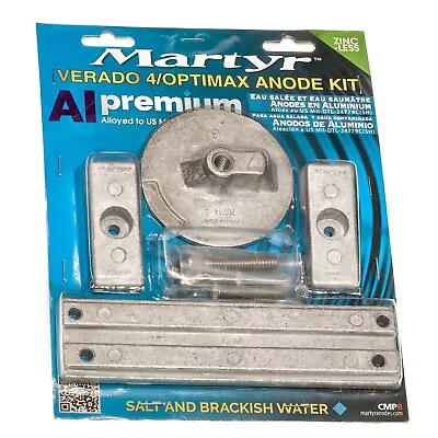 $32 • Buy Martyr Mercury Verado Optimax 4 Cylinder Aluminum Outboard Anode Kit Salt Water
