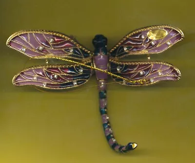 Kubla Bejeweled Articulated Purple Dragonfly Ornament.Quality ! Insects. 4749pu • $19.95
