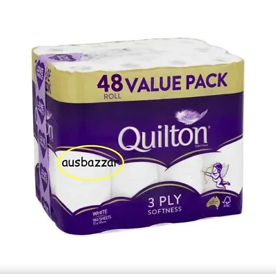 $47.98 • Buy 48x Quilton Toilet Paper Tissue Rolls 3-Ply 180 Sheets - Free Postage Best Price