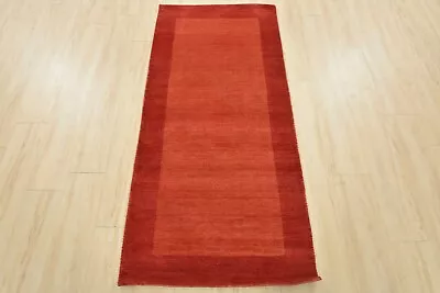 Gabbeh Lori Runner 2’8” X 6′ Red Wool Hand-Knotted Oriental Rug • $279.65