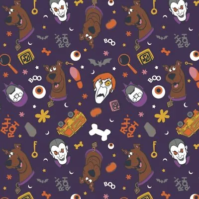 Scooby Doo ~ Halloween Monster Toss On Purple - By The Yard Fabric • $7.99