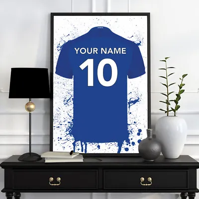 Personalised Chelsea Home Shirt Football Poster • £9.99