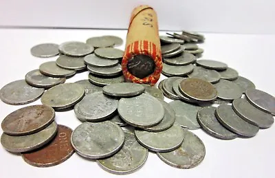 Roll Of 50 Circulated 1943 Steel Wheat Pennies • $2.99