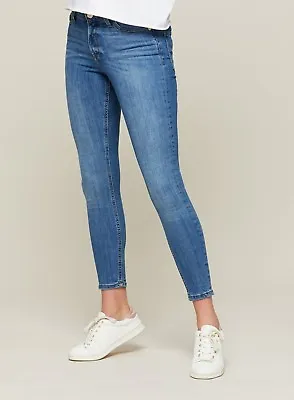 Ex Miss Selfridge Mid Blue Skinny Jeans Size 4 -16 *SHORT/ REGULAR / LONG* • £12.95