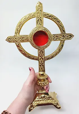 High Polished Brass Monstrance Reliquary For Catholic Church Or Home 13.75 In • $249.99