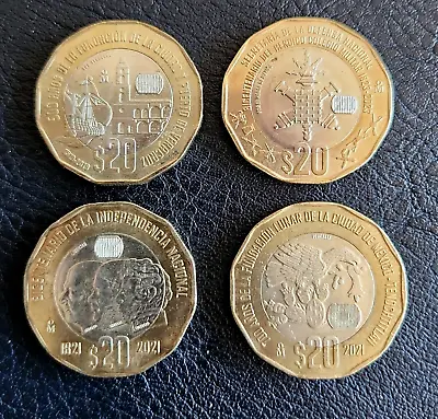 4 Limited Edition MEXICAN 20 Pesos Coins Bimetallic Mexico Money Lot Set • $16