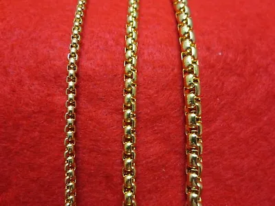 16 -60  3/4/5mm Gold Plated Stainless Steel Smooth Box Rope Chain Necklace-gold • $7