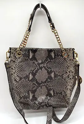 MICHAEL KORS Chain Python Leather JET SET Tote Hobo Convertible Shoulder Bag • $62.30