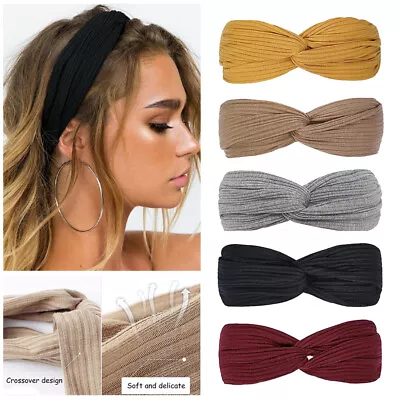 2x Fashion Women Girls Knotted Headband Twist Knot Head Wrap Elastic Hair Band • $7.68