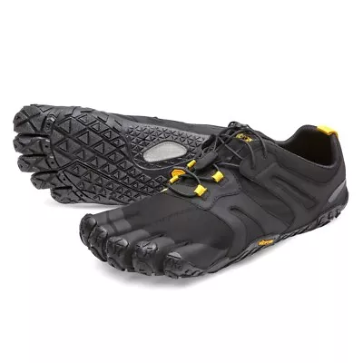 Vibram Men's V-Trail 2.0 Shoes (Black/Yellow) Size 12-12.5 US 47 EU • $59.95