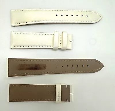 19mm Montblanc Ivory White Satin Leather Watch Band Strap 19/17 • $49