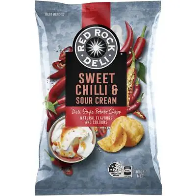 Red Rock Deli Sweet Chilli And Sour Cream Potato Chips Pack 165g • $16