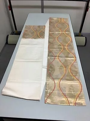 Japanese Vintage Kimono Fukuro Obi Pure Silk Gold Rope Expensive 162.2x12.2inch • £56.99