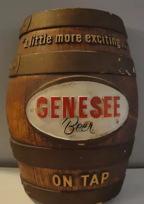 Vintage Genesee Beer On Tap Barrel Bar Display Sign Louisville Composition Foam • $39.99