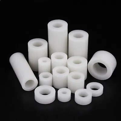25/100pcs White Nylon ABS Round Non-Threaded Column Standoff Spacer Washer M3-M8 • $2.74