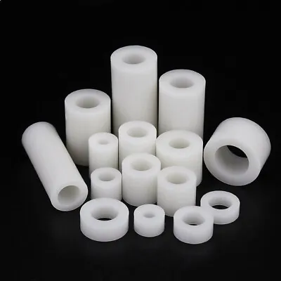 M3-M8 White Nylon ABS Plastic Non-Thread Round Standoff Spacer Washer Column • £2.76