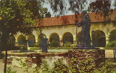 Vintage California Chrome Postcard San Fernando Mission Fountain Union 76 Oil • $0.99