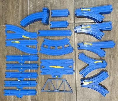 Vintage 2001 TOMY TRACKMASTER THOMAS & FRIENDS Assorted Blue Track Pieces X 50 • $65