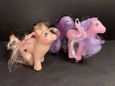 My Little Pony Vintage Baby Cotton Candy Lilly Lot/2 G1 Pink Purple Hair • $19.95