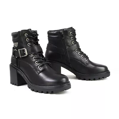 Milwaukee Leather MBL9316 Women's Black Leather Lace Front Boot W/ Harness Ring • $119.99