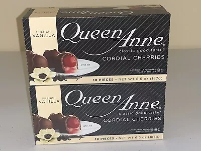 Queen Anne French Vanilla Chocolate Covered Cherries 10 Per 6.6 Oz Lot Of 2 • $11.96