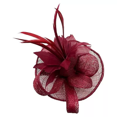 Small Hat Feather Flower Hair Fascinator Clip Pin Party Wedding Royal Ascot Prom • £10.49