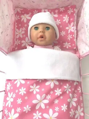 Dolls Blanket & Pillow Cot/pram Bedding Set   Big Daisies Daisy  Baby Annabell  • £6.69