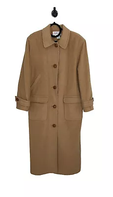 $185 • Buy EUC Vintage 100% Camel Hair Full Length Brown Tan Talbots 8 Made In USA