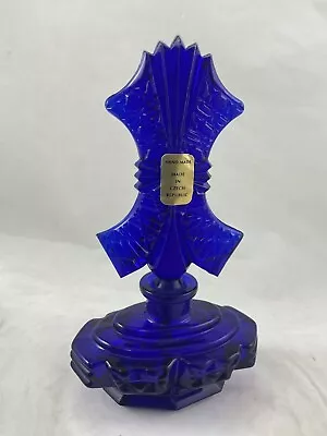 Vintage Cobalt Blue Czech Perfume Bottle 053108 • $19