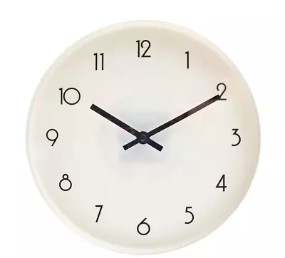 White Plastic Wall Mounted Clock Round Quartz Wall Clock Battery Operated • $5.05