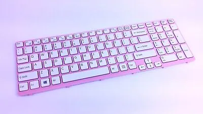 Sony VAIO SVE151 Series US Laptop Keyboard Pink Frame 149096011US 9Z.N6CSQ.J01 • $31.32