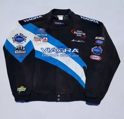 Vintage Nascar Viagra Racing Jacket Embroidered Patches Size 2XL Mark Martin  • $125