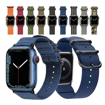 $9.66 • Buy Military Nylon Watch Band For Apple Watch Strap IWatch Series 8/7/6/5 45mm 49mm