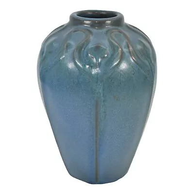 Van Briggle 1907 Vintage Arts And Crafts Pottery Blue Ceramic Flower Vase 399 • $1165.50