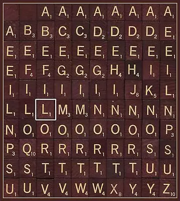 Letter L Scrabble Deluxe Replacement Wood Tile Maroon With Gold Letter • $1.79