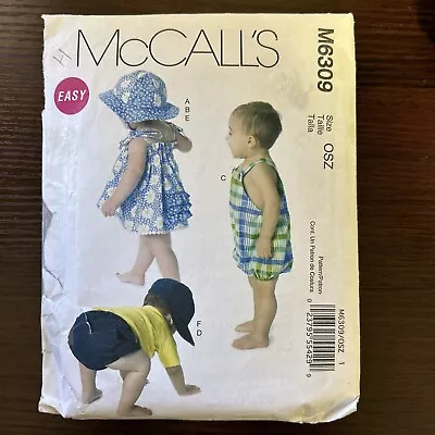 McCall's Easy Pattern M6309 Infants' Dress Panties Romper Diaper Cover Used • $3