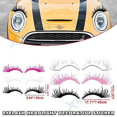 Eyelash Car Sticker Headlight Waterproof Self Adhesive For MINI Cooper Beetle • $7.96