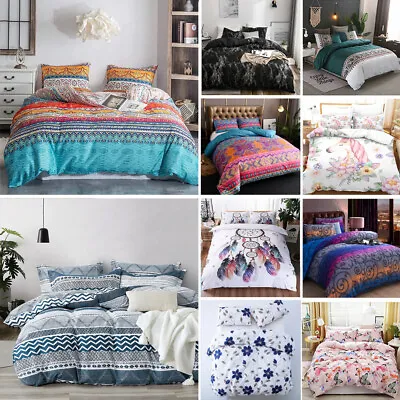 2024 New Soft Doona Duvet Quilt Cover Set Single Double Queen King Size Bed • $26
