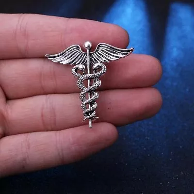 Doctors Caduceus Pin Badge Medicine Brooch Student Nurse Symbol Medical Gift New • $6.49