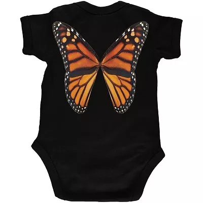 Monarch Butterfly Wings Costume Black Soft Baby One Piece • $16.95