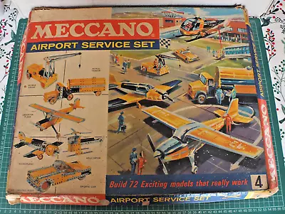 VINTAGE MECCANO AIRPORT SERVICE SET No.4 1960's & MANUALS • £40