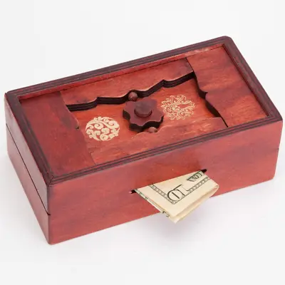Genius Japanese Secret Puzzle Box Brainteaser Money Holder Storage Compartment • $22.56