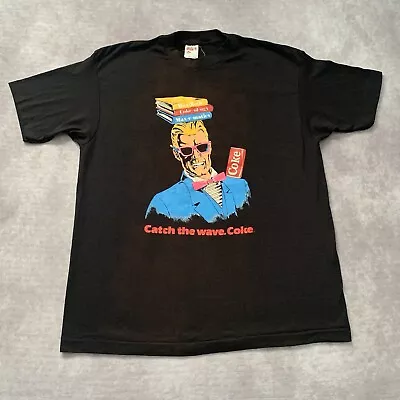 Vintage 80s Max Headroom Coke Shirt Size XL Single Stitch Coca Cola Catch Wave   • $48.50