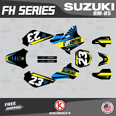 $49.99 • Buy Graphics Decal Kit For Suzuki RM85 (2001-2023) RM FH Series - Yellow Cyan