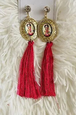 Frida Kahlo Earrings Hot Pink • $10