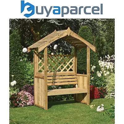 Rowlinson Salisbury Arbour Wooden Timber Garden Seat Bench Trellis • £342.99