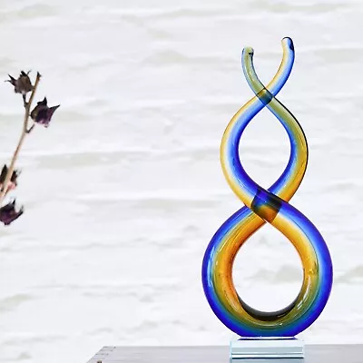 14.5  Tall Hand Blown Wave Sommerso Art Glass Scultpure  • $89.99