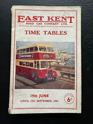 June 1955 East Kent Road Car Company Canterbury Bus Timetable Route Map Guide • £25