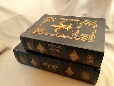 XL Secret Stash Books Hidden Compartment Safe Box Treasure Island Set Of 2 • $29.10